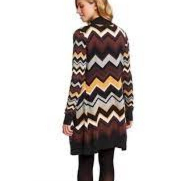 Missoni Cardigan Chevron Design Open Rayon Quality Knit Sweater Size Med - Picture 5 of 11